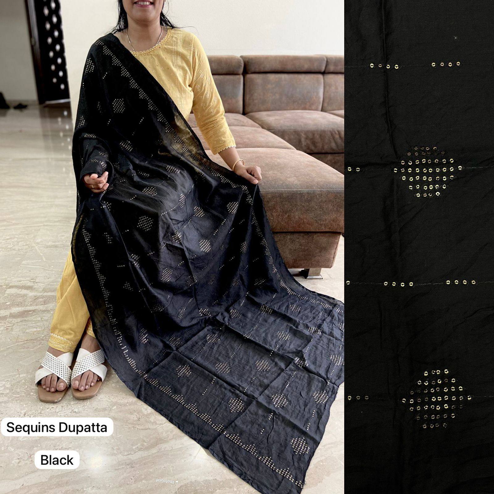 MB Designer Sequins Heavy Chanderi Dupatta Wholesale Shop In Surat
